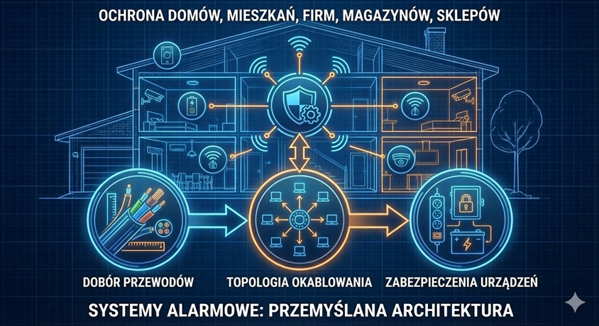 Architektura systemu alarmowego: przewody, okablowanie i&nbsp;zabezpieczenia