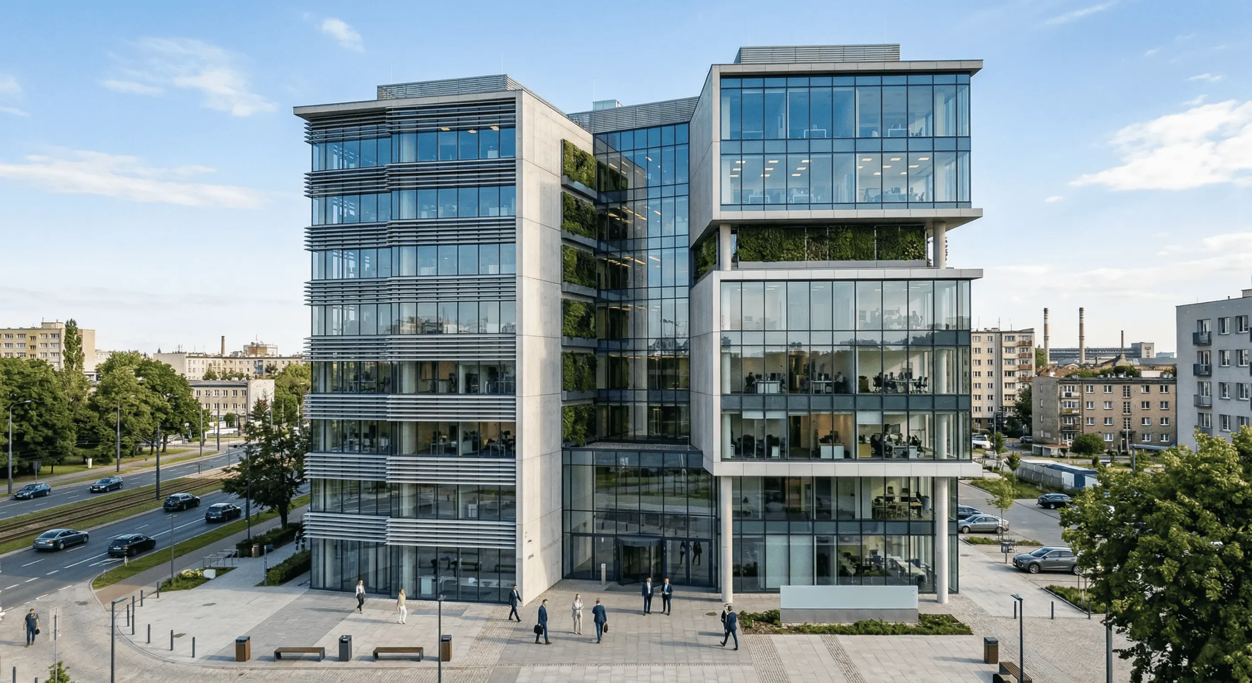 Nowoczesny, przeszklony biurowiec premium - EZT S.A. profesjonalne sprzątanie biur Katowice, Sosnowiec